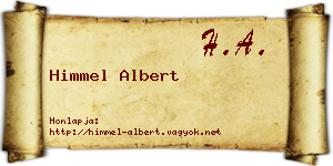 Himmel Albert névjegykártya